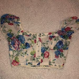 Floral Forever 21 Crop Top